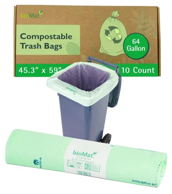 Imagen del producto de Bolsas de compost para residuos - Biodegradables - 240 litros - 10 unidades - 1100 x 1450 mm