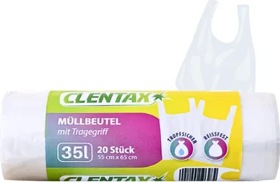 Produktbild von CLENTAX Müllbeutel 35L mit Tragegriff 20 St Reissfest Tropfsicher