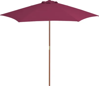 Produktbild von The Living Store Sonnenschirm mit Holz-Mast 270 cm Bordeauxrot