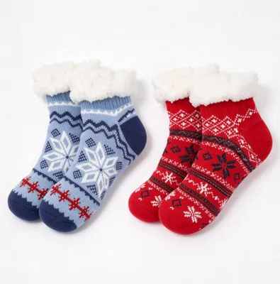 Produktbild von 2 Paar Kuschelsocken Damen, Weihnachtsstrumpf 36-42, kleine Geschenke