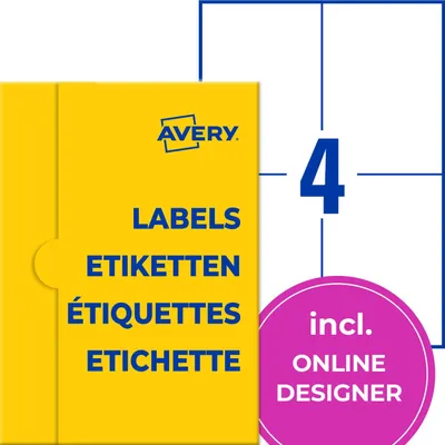 Produktbild von AVERY Zweckform P3483-1000 Universal Etiketten (4.000 Klebeetiketten, 105x148mm
