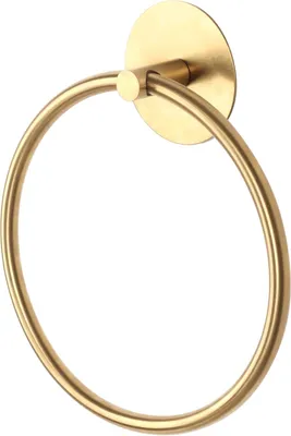 Produktbild von Selbstklebender, wandmontierter Handtuchring aus Edelstahl für das Badezimmer (gold)