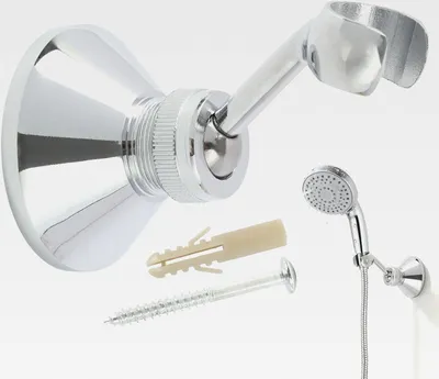 Produktbild von Duschkopfhalterung, Verstellbare Duschkopfhalterung mit 360 Grad Kugelgelenk, Universelle Halterung für Handbrausen, Messing verchromt, duschkopf halterung und langlebig für Ihr Badezimmer