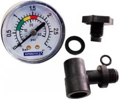 Produktbild von Astralpool Manometer Set Anschluss hinten Poolfilter