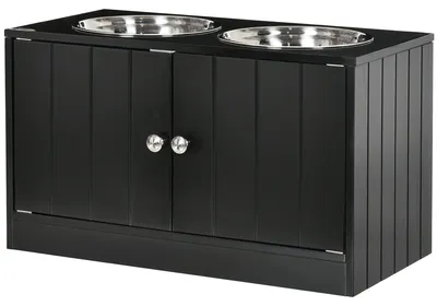 Produktbild von PawHut Hundenapfständer mit Magnettüren, Fressnapf, Wassernapf, für große Hunde