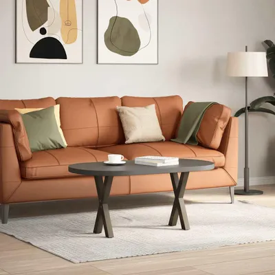 Image de vidaXL Pieds de table basse en X 2 pcs. Acier naturel 38x(42-43) cm Acier