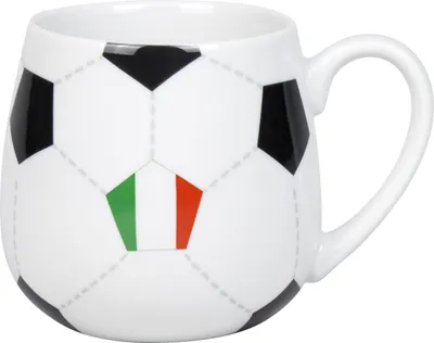 Produktbild von KÖNITZ 1111433034 Könitz Kuschelbecher Fußball Italien, 400 ml, Porzellan / Becher
