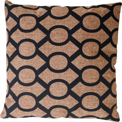 Image de Coussin décoratif Cercles, Coussin décoratif de canapé avec remplissage, marron noir 45x45cm