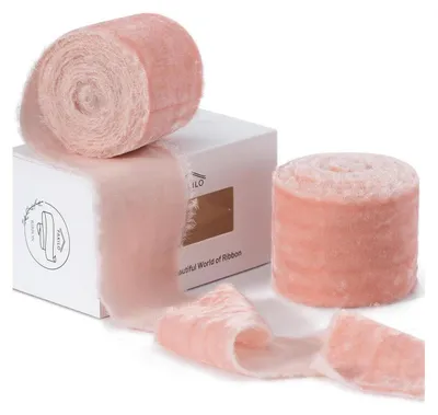 Zdjęcie produktu dla Satynowa wstążka, kolor Rosa, 4 jardy (ok. 3,6 metra), szerokość 5,1 cm, z frędzlem, idealna do prezentów, dekoracji kwiatowych, ślubów i projektów DIY