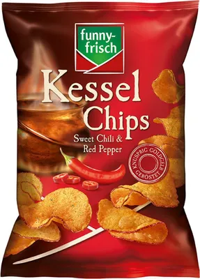 Produktbild von funny frisch Kessel Chips Sweet Chilli und Red Pepper vegan 120g