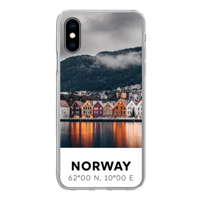 Produktbild von MuchoWow® Handyhülle Schutzhülle Hülle für iPhone X Norwegen - Skandinavien - Bergen - Winter Silikon Softcase Handy Hülle - Handyhülle