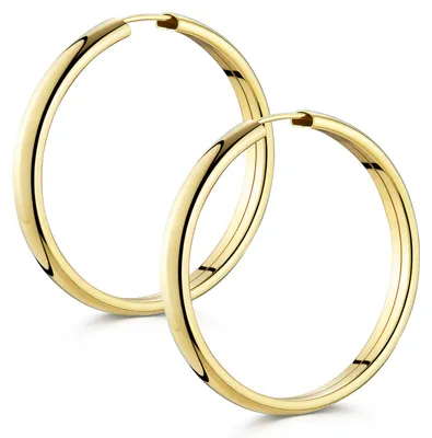 Produktbild von Materia Breite Creolen Gold 4mm - Damen Ohrringe Silber 925 Ø 40mm SO-356