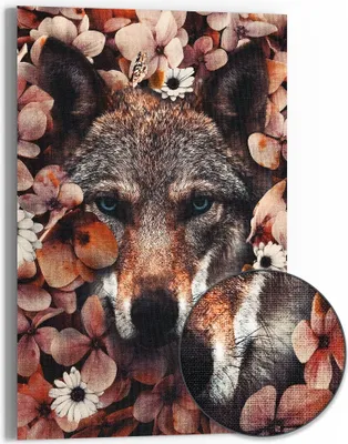 Produktbild von DEQOART Hybrid Leinwand Bild 60x90 cm 'Wildblumenzauber' Wandbild Glas flach modern