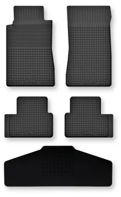 Produktbild von Gummi-Fußmatten + Tunnel für Mercedes CLK W208 1997-2003 (Coupé) – 5-tlg, Schwarz, Semi-Universal, angepasst – Wielganizator Semi-Universal