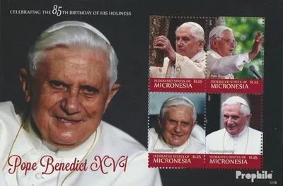 Produktbild von Briefmarken Mikronesien 2012 Mi 2381-2384 Kleinbogen (kompl.Ausg.) postfrisch 85. Geburtstag Papst Benedikt XVI.