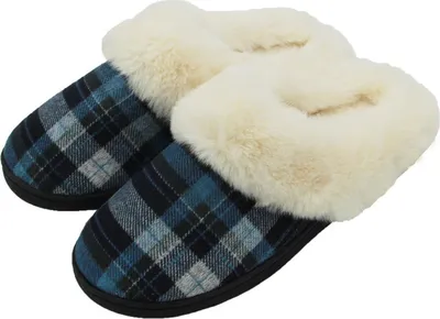 Produktbild von ASKSA Damen Winter Wärme Bequem Plüsch Pantoffeln Indoor Home rutschfeste Slipper, Blau, Größe: 38-39