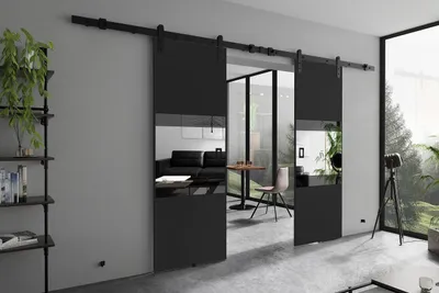Produktbild von KIER FURNITURE MIA DUO – Schiebetür Komplettset – 192x205x1,6 cm - Graphit