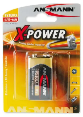 Image de ANSMANN X-POWER 9 V-Block - pile 6LF22 - alcaline