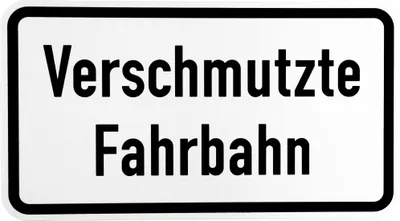 Produktbild von ORIGINAL Verkehrsschild Nr. 1007-35 Verschmutzte Fahrbahn nach StVO und RAL-Gütebedingungen Verkehrszeichen Schild Straßenschild Straßenzeichen Zusatzschild Straßenschilder Straße Baustellenfahrzeuge