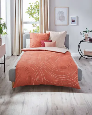 Produktbild von Kaeppel Satin Bettwäsche 155x220 cm + 80x80 cm Jaro Terra Bettbezug
