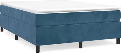 Zdjęcie produktu dla Łóżko Kontynentalne, Ciemnoniebieska, 140X190Cm Obite Aksamitem Lumarko!