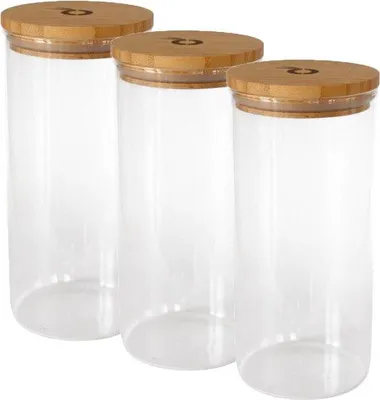 Produktbild von Pandoo Vorratsbehälter - 3 Stück 1300ml - Hochwertige Lagerungslösungen - Transparent und luftdicht