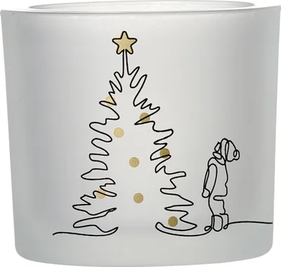 Produktbild von Windlicht 8cm hoch Lichterglanz weiss
