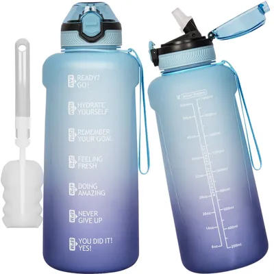 Obrázok produktu pre Solidchoice – fľaša na pitie z materiálu Tritan bez BPA, objem 2 litre, s časovým ukazovateľom