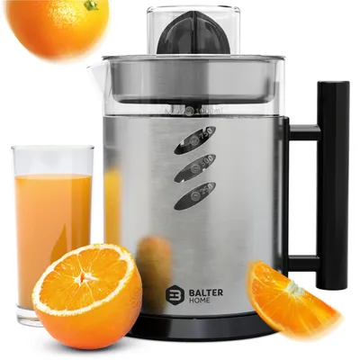 Produktbild von Balter ZP-03 Zitruspresse Elektrisch – Orangenpresse & Zitronenpresse – 2 Kegel - 120W, 1L Tank, - Orangen Edelstahl Zitruspresse