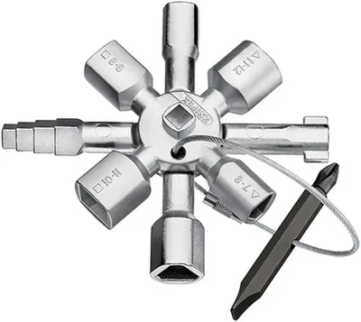 KNIPEX Multifunktionsschlüssel für Schaltschränke 8-armig Modell 001101