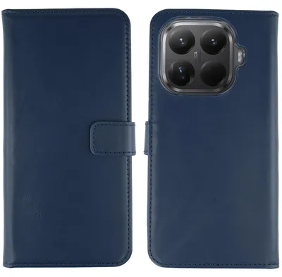 Imagen del producto de Funda de Cuero Auténtico tipo Libro para Xiaomi 15T Pro - Azul oscuro