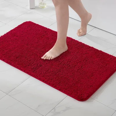 Immagine prodotto di Tappeto da bagno, tappetino antiscivolo, rosso, 70x120 cm, in microfibra e TPR