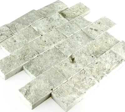 Produktbild von Mosaikfliesen Naturstein 3D Sumba Silver Brick