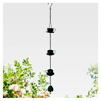 Produktbild von Regenketten für den Außenbereich | Becher-Design im Vintage-Stil, Regenkette Ersatz | Für Gehwege, Höfe, Wege, Balkone, Gartengestaltung, Vorbauten, Terrassen, Rasenflächen