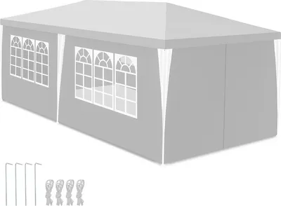 Obrázok produktu pre 3 x 3 m / 3 x 6 m záhradný pavilón s bočnými panelmi vodotesný stan so špirálovými rúrkami a veľkými oknami, na oslavy svadby kempovanie