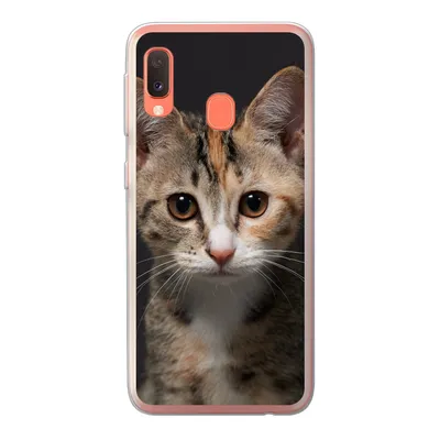 Produktbild von MuchoWow® Handyhülle Schutzhülle Hülle für Samsung Galaxy A20e Katze - Schwarz - Porträt Silikon Softcase Handy Hülle - Abdeckung