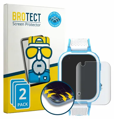 Produktbild von 2x BROTECT Fullscreen Schutzfolie für Olivfant Kids Smartwatch 1.44" Displayschutz Folie Fullcover Matt Entspiegelungsfolie