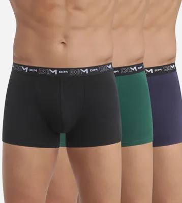 Image de Dim boxer 3 pack Coton stretch boxer black / dark grey / grey hommes