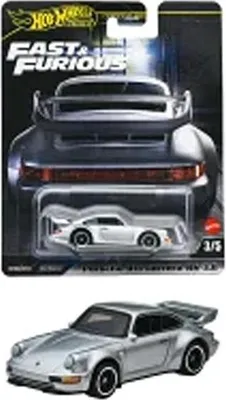 A Hot Wheels Fast & Furious toy car in its packaging, with a separate image of the car below.