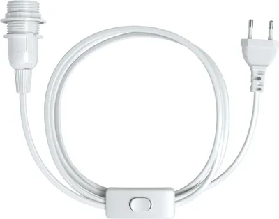 Produktbild von EAZY CASE 1x E14 Lampenfassung mit Kabel 3,5m, aus Kunststoff, mit Ein- und Ausschalter, Sockeladapter in Weiß