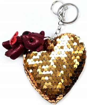 Produktbild von Schlüsselanhänger Herz mit Bär - Süßer Taschenanhänger Glücksbringer Valentinstag Geschenk