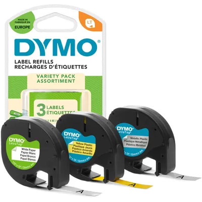 Produktbild von DYMO Original LetraTag Etikettenband | Papier/Kunststoff/Metall | 12 mm x 4 m |