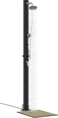 Obrázok produktu pre vidaXL Vonkajšia solárna sprcha čierna 217 cm PVC a hliník