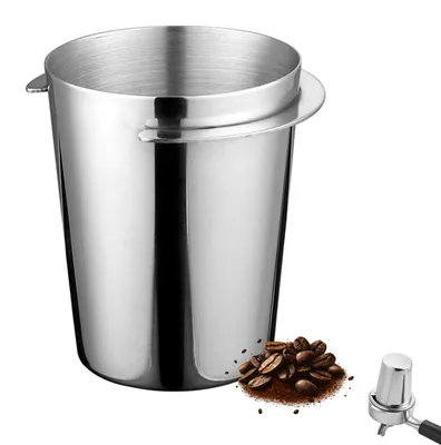 Kaffee-Siebträger-Dosierbecher 51 mm, Edelstahl, silber