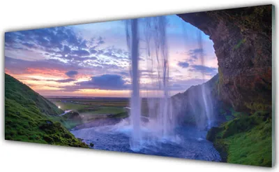 Produktbild von Glasbilder 125x50 Wandbild Druck auf Glas Wasserfall Landschaft