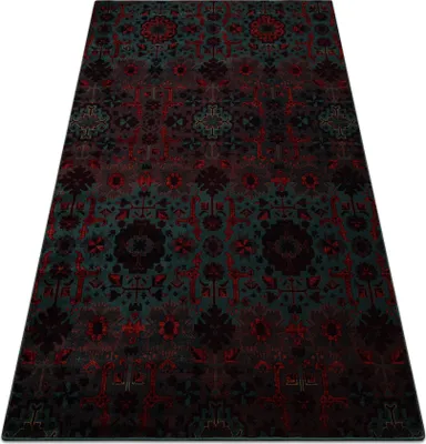 Zdjęcie produktu dla Dywan wełniany OMEGA KARAJA Kwiaty rubin czerwony 200x300 cm