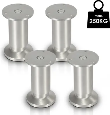 Obrázok produktu pre Clanmacy sada 8 nábytkových nôh sada stolových nôh nohy pohovky nohy nábytku podpery postele nohy pohovky nohy skrine nohy nábytku hliník 4x150mm