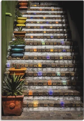Produktbild von ARTland Leinwandbild Die Treppe Größe: 50x70 cm