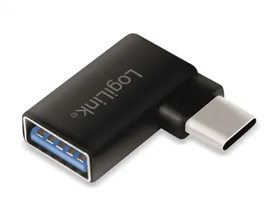 Image de Logilink Adaptateur USB 3.2 Gen1 Type-C,C/M vers USB-A/F,90°,noir