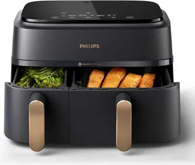 Immagine prodotto di Philips 3000 series Airfryer con doppio cestello, friggitrice ad aria da 9.0L, 8 programmi, App per ricette NA352.00